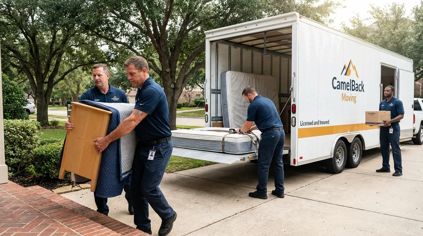 Crew loading residential truck for cross-state move from Yabucoa, PR